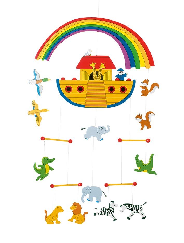 Billede af Noas ark uro i træ til børn