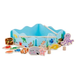 New Classic Toys &#9144; Fiskespil i tr til brn - magnetisk fiskespil med fiskestnger