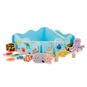 New Classic Toys ⎸ Fiskespil i tr til brn - magnetisk fiskespil med fiskestnger