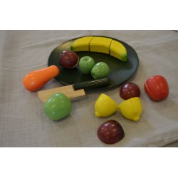 Magni ⎸ Frugt i tr� p� tallerken - med kniv og velcro