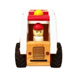 Magni &#9144; Ambulance i tr med gummihjul, FSC 100%