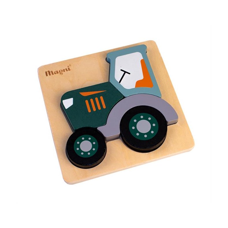 Magni ⎸ Traktor puslespil i tr� - 5 brikker