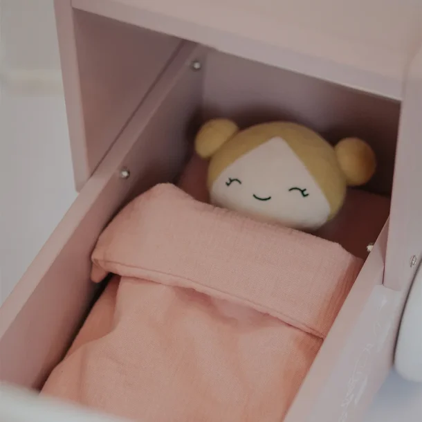 KREA ⎸ Dukkevogn i tr� - Rosa (55 cm) 