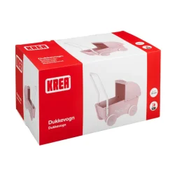 KREA &#9144; Dukkevogn i tr - Rosa (55 cm) 