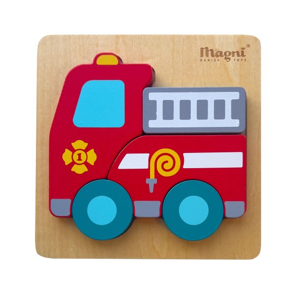 Magni ⎸ Brandbil puslespil - 5 brikker