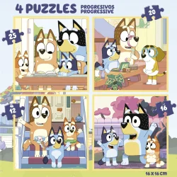 Educa ⎸ Bluey 12-16-20-25 puslespil i kuffert