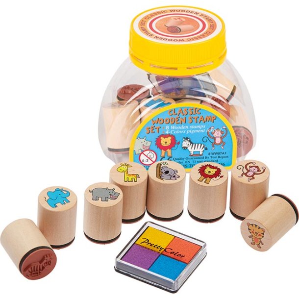 Goki ⎸ Stempels�t med vilde dyr - 8 stempler i tr�