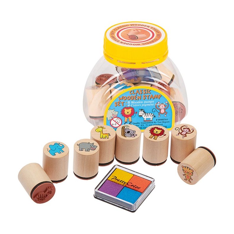 Goki ⎸ Stempels�t med vilde dyr - 8 stempler i tr�