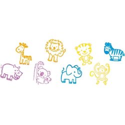 Goki ⎸ Stempels�t med vilde dyr - 8 stempler i tr�