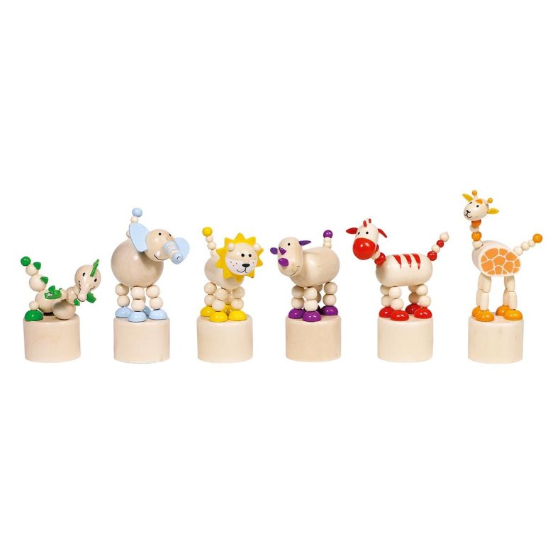 Goki ⎸ Press 'n shake figurer i tr� - Afrikanske dyr 