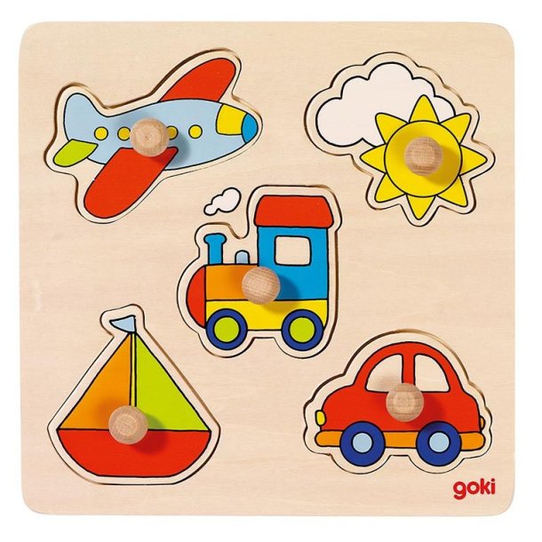 Goki ⎸ Knoppuslespil i tr� - Transportmidler