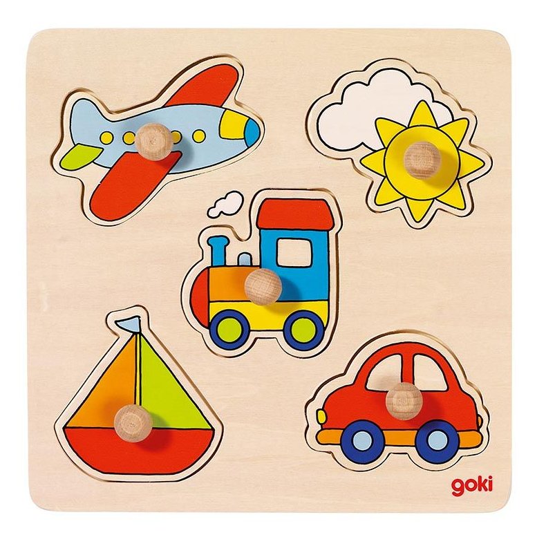 Goki ⎸ Knoppuslespil i tr� - Transportmidler