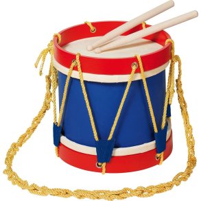 Goki ⎸ Tromme - r�d og bl�, inkl. rem og trommestikker