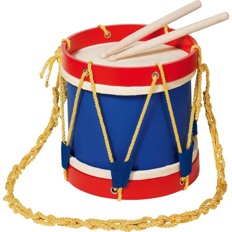 Goki ⎸ Tromme - r�d og bl�, inkl. rem og trommestikker