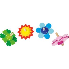 Snurretop i tr - i flotte farver