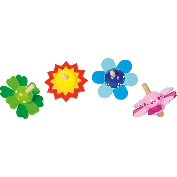 Snurretop i tr - i flotte farver