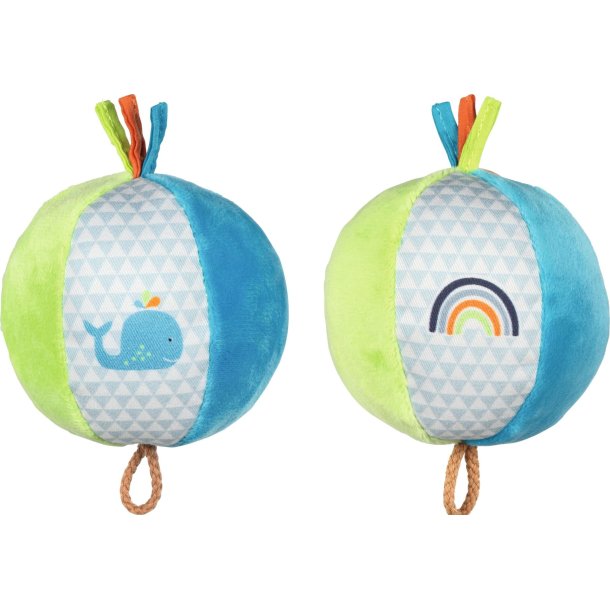 Goki ⎸ Bl�de bolde med klokke - s�t med 2 stk. (Hval og regnbue) 