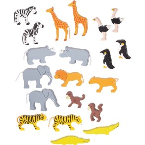 Goki - Vilde dyr i tr - Safari dyr 20 stk.