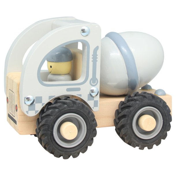 Magni &#9144; Cementbil i tr med gummihjul, FSC 100%