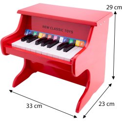 New Classic Toys &#9144; Rdt brneklaver i tr m. nodebog 