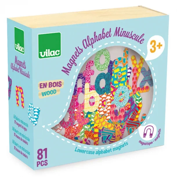 Vilac &#9144; Magneter - Sm bogstaver inkl.  - 81 dele 