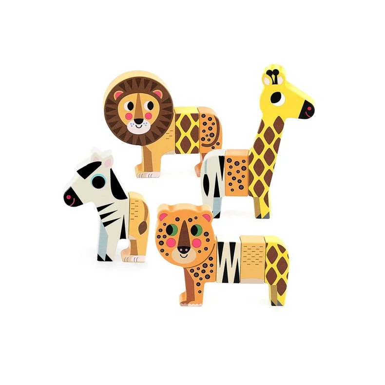 Vilac ⎸ Magnetiske dyr i tr� - Savanne - 4 stk