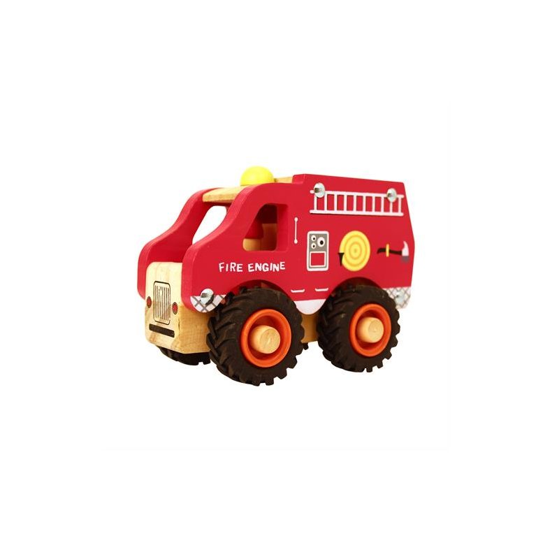 Magni ⎸ Brandbil i tr� med gummihjul, FSC 100%