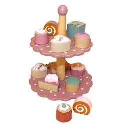 Kagefad i tr - lyserd med 12 sm kager