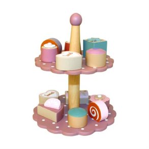 Kagefad i tr - lyserd med 12 sm kager