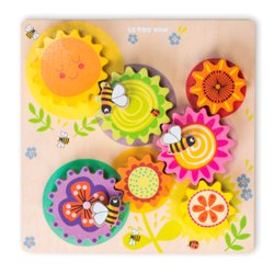 Tandhjul puslespil i tr &#9144; Lrerigt og farverigt legetj til brn