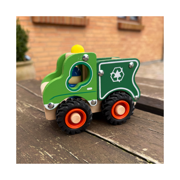 Magni ⎸ Skraldebil i tr� med gummihjul, FSC 100%