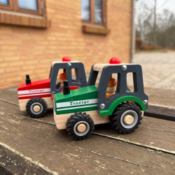 Magni ⎸ Traktor i tr� med gummihjul - Gr�n (FSC 100%) 