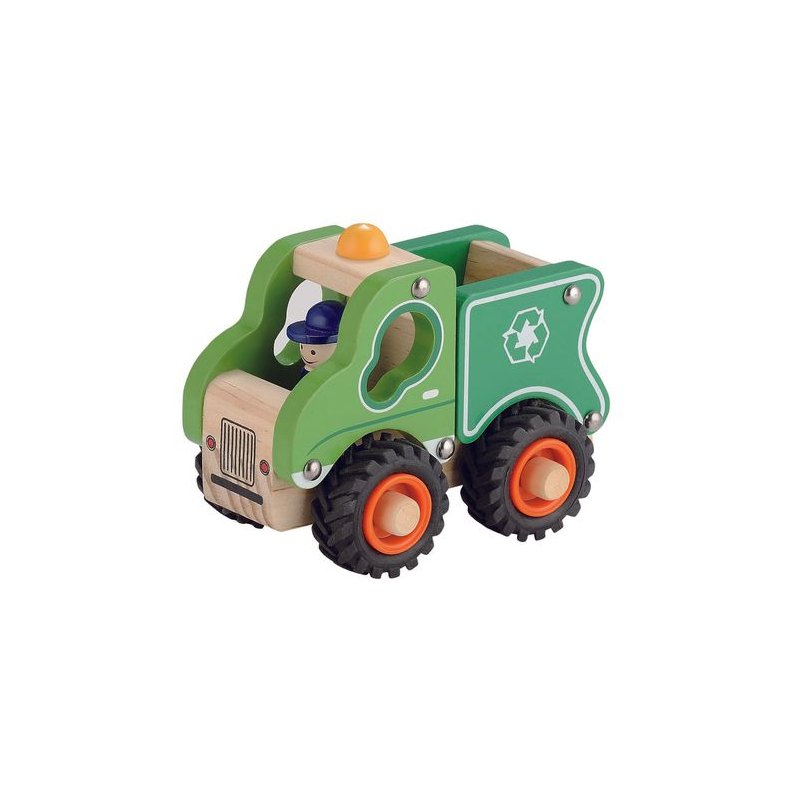 Magni ⎸ Skraldebil i tr� med gummihjul, FSC 100%