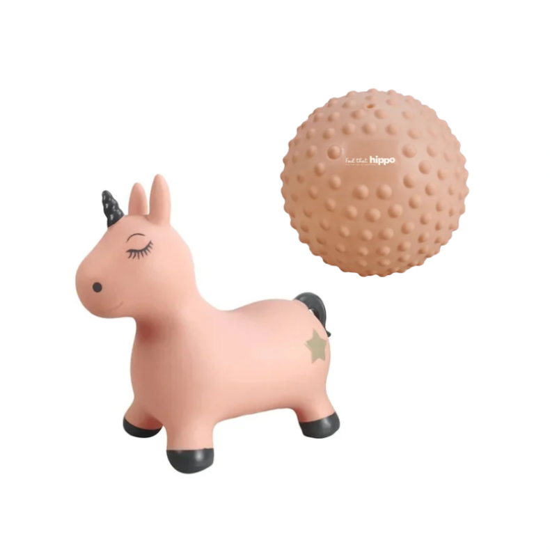 Motorikpakke til b�rn - Enhj�rningen Luna og stor sansebold