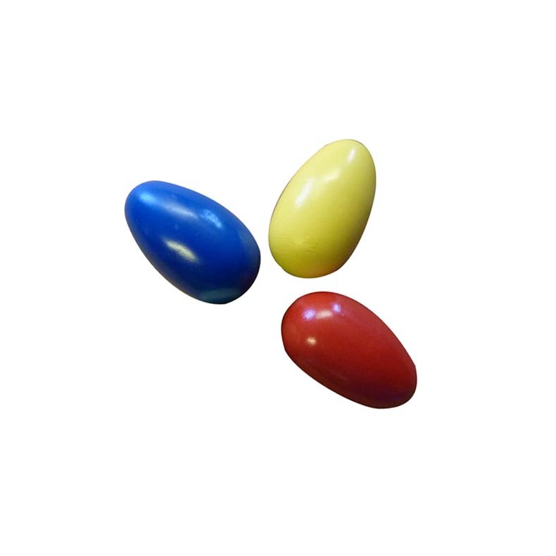 Trommus ⎸ Rasle�g i tr� - s�t med 3 stk. farverige rytme�g til b�rn