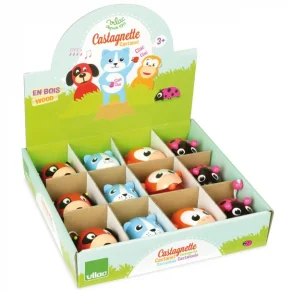 Kastagnet i tr med dyr ⎸ Sjovt rytmeinstrument til brn