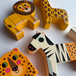 Vilac ⎸ Magnetiske dyr i tr� - Savanne - 4 stk