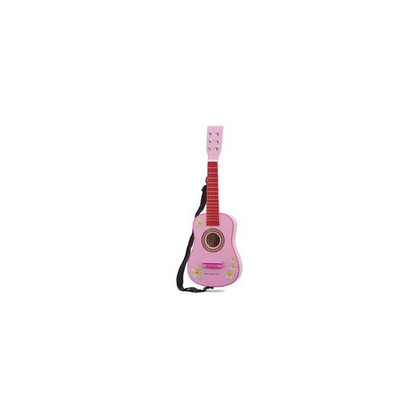Guitar til brn, rosa med blomster