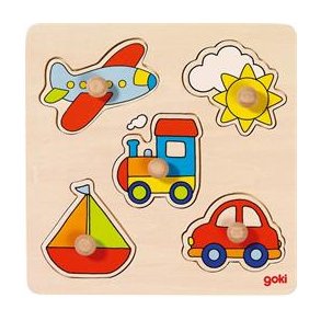 Knoppuslespil i tr, Transport 5 br. - GOKI