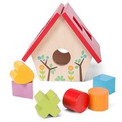 Puttekasse med klodser, Fuglehus i tr