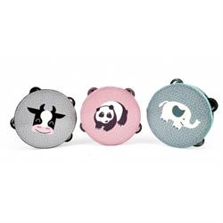 Tamburin til børn med søde dyr, Magni Panda, lyserød